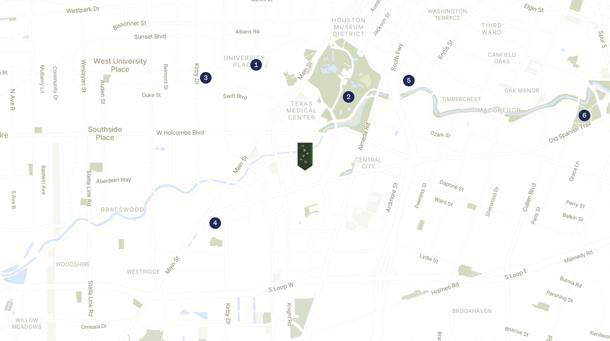 Map showing the location of Dynamic at TMC Helix Park with icons for LOCATION tab