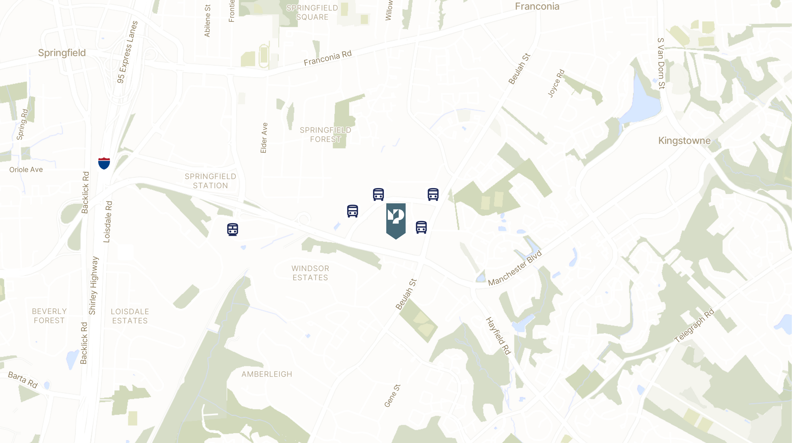 Map showing the location of MP 7 - 6348 Walker Lane - Metro Park with icons for TRANSIT tab